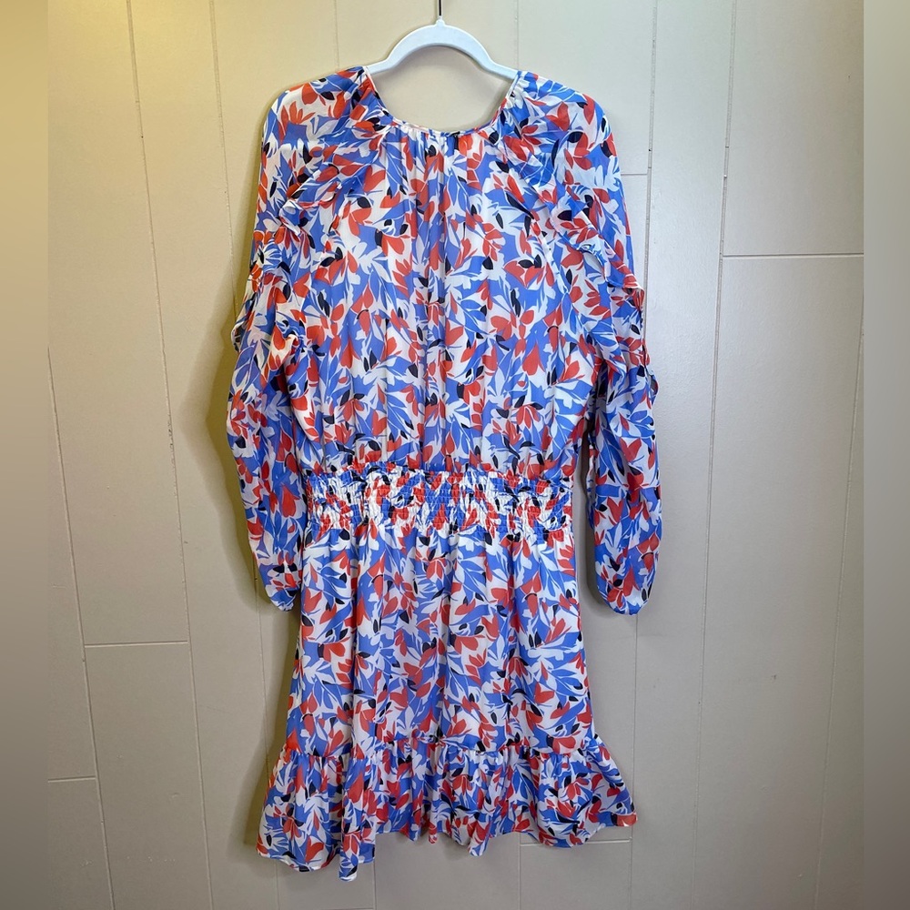 Lauren Ralph Lauren Georgette Allover Floral Mini Dress Size 16 Multi - Picture 8 of 10